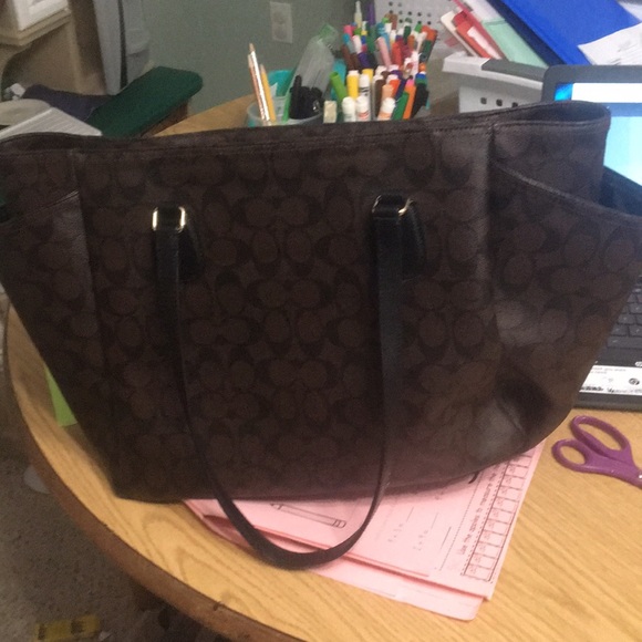 Leather Coach Diaper Bag - Picture 1 of 5